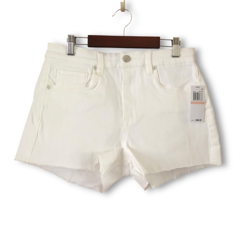BLANK NYC The Barrow Vintage High-Rise Shorts White NWT Size 28 Denim Preppy